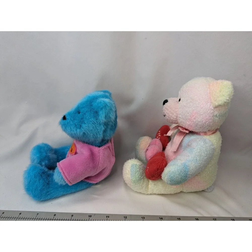 GAC Valentines Bear Plush Lot 1998 Hearts Kiss 8 9 Inch Stuffed Animal‎ Toy